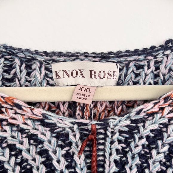 Knox Rose Blue Multicolor Crochet Pullover - Picture 6 of 8